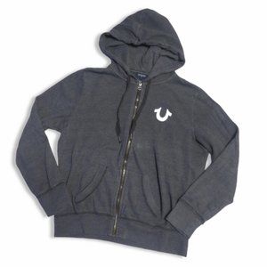 True Religion Grey Zip Up Hoodie Jacket | Kids XL